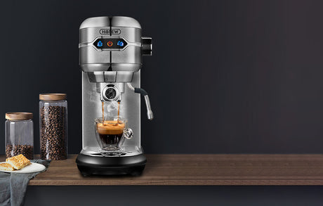 Espressor semiautomat HiBREW H11, 19 bar, 1450W, 1.1l, Argintiu