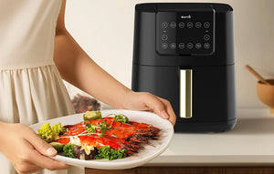 Friteuză cu aer cald Deerma DEM-KZ120, 1700W, 7,5 l, până la 200°C, 8 programe, Negru