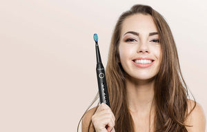 Periuță de dinți electrică sonică Fairywill, FW-507, cu baterie reîncărcabilă, 5 moduri, 3 accesorii, Negru