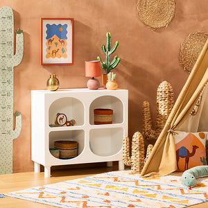 Comodă pentru copii Atmosphera Tara, 4 compartimente, MDF, Alb