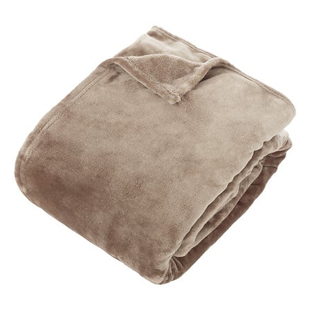 Ollis plain throw 240 x 260 cm linen beige flannel