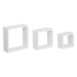 Комплект 3 стенни рафта 5five Fixy, Бял куб, MDF