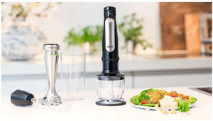 Blender Braun MultiQuick 7025X, 1000 W, Cană gradată 0,6 l, Tocător 0,35 l, Accesoriu din cablu, Viteză variabilă, Negru 