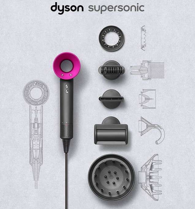 Uscător de păr Dyson Supersonic HD07 Iron/Fuchsia Edition, 1600W, Gri/Roz