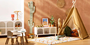 Set masă și scaune pentru copii Atmosphera Alex, MDF, pin