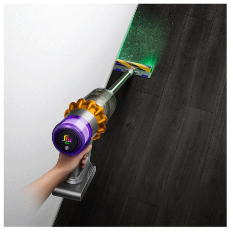 Aspirator vertical Dyson V15 Detect Absolute SV47 4469860, HEPA, Ecran LCD, 660W, Autonomie 60 min, Galben/Nichel
