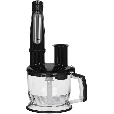 Blender Braun MultiQuick 7075X, 1000 W, Cană gradată 0,6 l, Tocător, Tel pentru ouă, Răzătoare, Viteză reglabilă, Negru