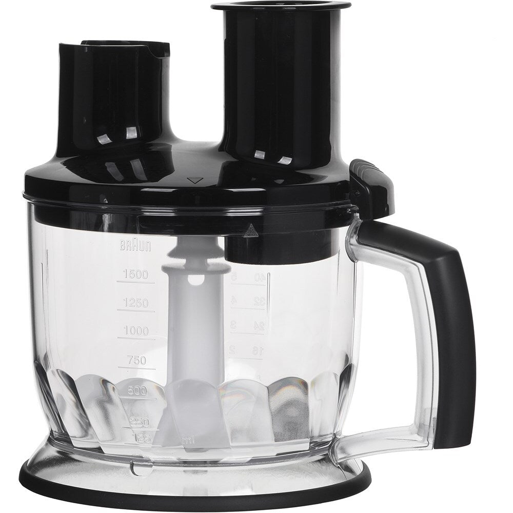 Blender Braun MultiQuick 7075X, 1000 W, Cană gradată 0,6 l, Tocător, Tel pentru ouă, Răzătoare, Viteză reglabilă, Negru