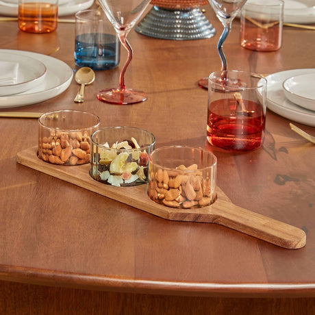 Сет за мезета Secret de Gourmet Homy, Боросиликатно стъкло, 4 части, Розов
