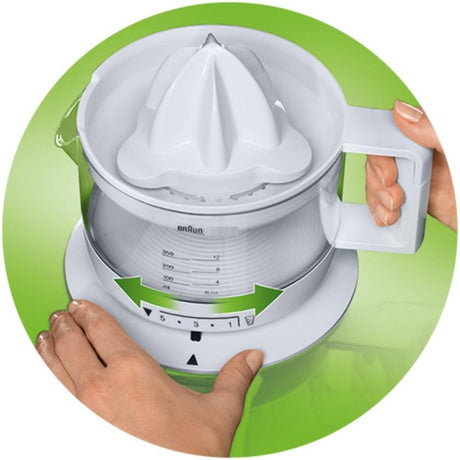 Presă de citrice Braun CJ3000, 20W, 350 ml, Alb