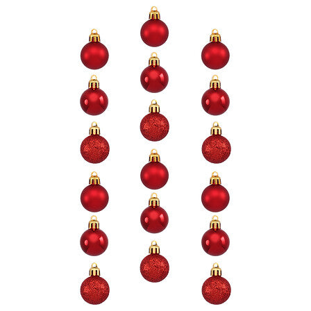 Коледни топки atmosphera Colorama de Noël, Комплект 18 бр., Червени, 3 cm