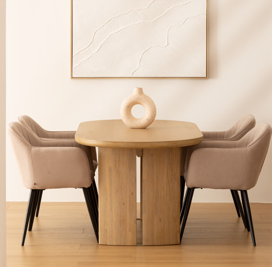 Masă de sufragerie Lousada, 180x90 cm, MDF, lemn de salcâm