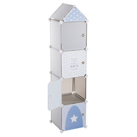 Dulap de depozitare pentru copii Atmosphera Tower, 4 compartimente, 34x140x32 cm