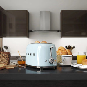 Prăjitor de pâine SMEG TSF01PBEU, 950 W 2 felii, 6 niveluri de prăjire/ Albastru deschis