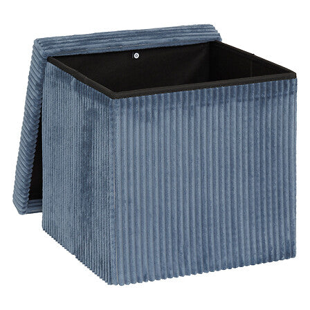 Puf cu atmosferă de depozitare Arum, catifea reiată, pliabil, 38x38 cm