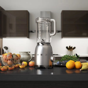 Blender Smeg BLF01SVEU, stil anii '50, 800 W, cană de 1,5 l, 4 viteze de putere, 4 funcții, gri