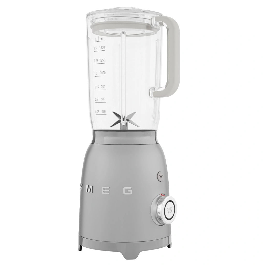 Blender Smeg BLF01SVEU, stil anii '50, 800 W, cană de 1,5 l, 4 viteze de putere, 4 funcții, gri