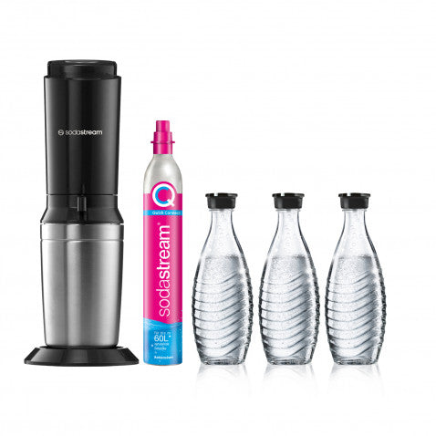 Pachet aparat de băuturi carbogazoase SodaStream Terra Crystal 3 0, 3 sticle și sticlă de CO2, negru