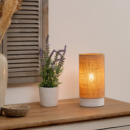 Lampă de masă Elva, 27 cm, lemn natural