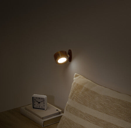 LED стенна лампа 5five, USB зареждане, дървесен ефект, 9.2 cm