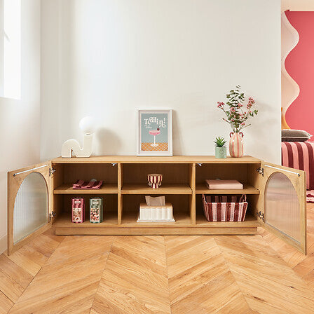 Comodă TV Atmosphere Lousada, 2 uși și 1 raft, 160x40x55 cm, salcâm, MDF