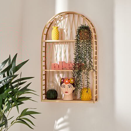 Raft de perete Atmosphera Anahi, MDF, Bambus, 74x45 cm