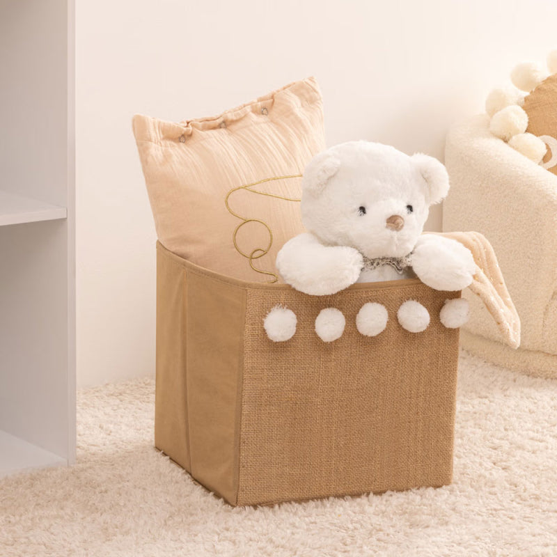 Cutie de depozitare Atmosphera Pompom, Iută, 29x29 cm