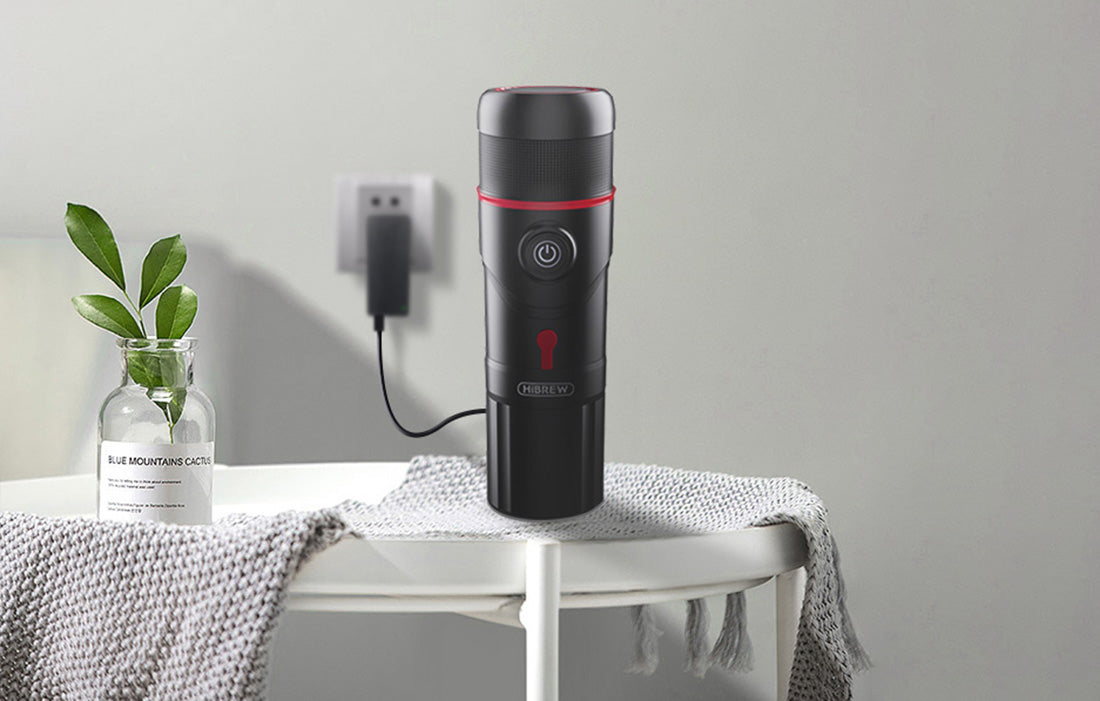 Cafetieră portabilă 3 în 1 HiBREW H4-premium, cu adaptor și husă, 15 bar, 80 W, 60