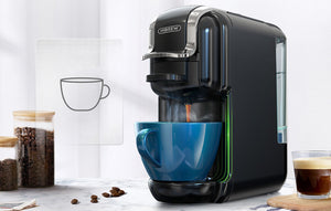 Espressor multifuncțional 5 în 1 Hibrew H2B pentru cafea măcinată, capsule Nespresso, Dolce Gusto, Lavazza, capsule Espresso, K-cup, 1450 w, 19 bar, negru