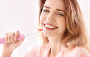 Periuță de dinți electrică cu ultrasunete FairyWill FW-507 cu 8 accesorii și husă, roz