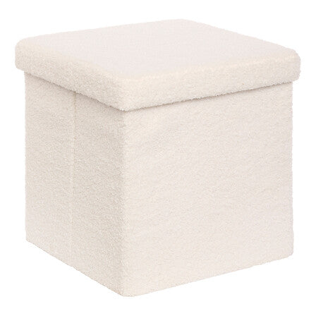 Scaun pliabil Atmosphera Jaiko, Boucle, Alb, 38x38 cm