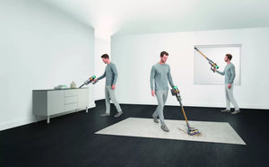 Aspirator vertical Dyson V15 Detect Absolute SV47 4469860, HEPA, Ecran LCD, 660W, Autonomie 60 min, Galben/Nichel