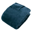 Ollis plain throw 240 x 260 cm Aegean blue flannel