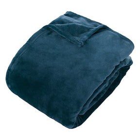 Ollis plain throw 240 x 260 cm Aegean blue flannel