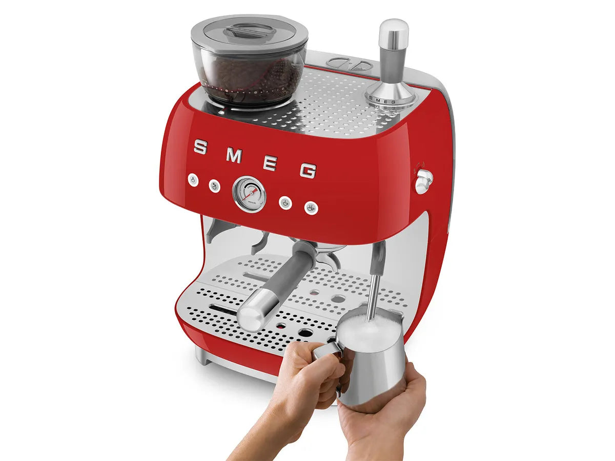 Espressor cu râșniță de cafea Smeg EGF03RDEU, 1650 W, 15 bar, Roșu