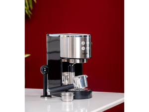 Espressor Krups Virtuoso XP442C11, 15 bar, 1400 W, Tehnologie Thermoblock, Capacitate 1 l, Argintiu/Negru