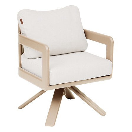 Armchair Volupty swivel aluminum stone
