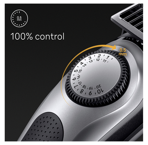 Aparat de tuns facial Braun, Oțel, Autonomie 100 min., Negru/Gri