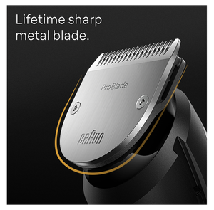 Aparat de tuns facial Braun, Oțel, Autonomie 100 min., Negru/Gri