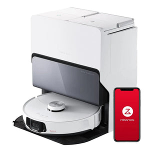 Aspirator robot Roborock S8 MaxV Ultra S8MVU02-00, Mop, Cartografiere 3D, 5200 mAh, 10.000 Pa, Recipient praf 270 ml, 60 W, Autonomie 180 minute, Alb