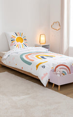 Lenjerie de pat reversibilă pentru copii Atmosphera Rainbow, 140x200 cm, bumbac