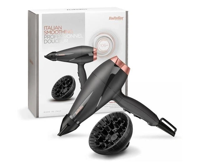 Uscător de păr BaByliss 6709DE Smooth Pro, 2100W, Difuzor, Concentrator, 2 viteze, 3 niveluri de temperatură