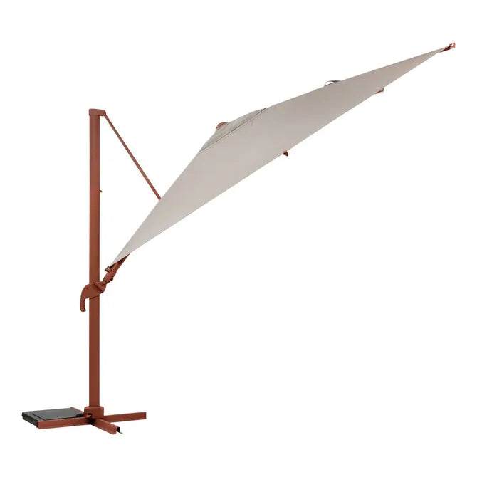 Градински чадър със странична стойка Hesperide Melhia, Накланящ се, Olefin, Махагон/Лен, 4x3 m