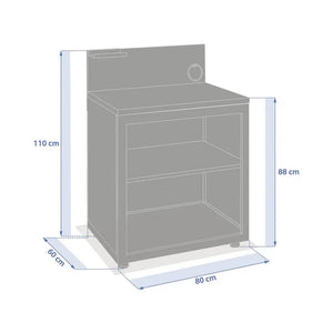 Modul cu rafturi pentru bucătărie exterioară Hesperide Oxyana din oțel grafit, 80 x 60 x 110 cm