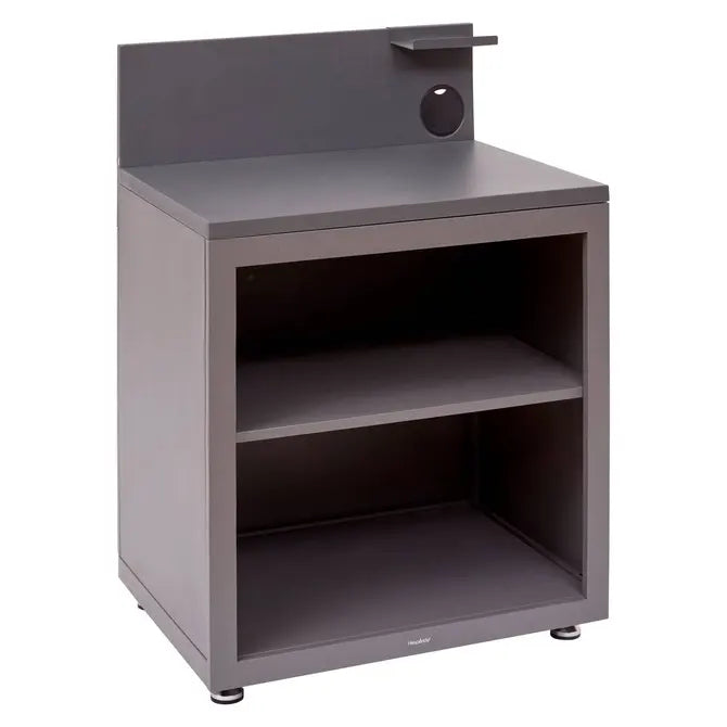 Modul cu rafturi pentru bucătărie exterioară Hesperide Oxyana din oțel grafit, 80 x 60 x 110 cm