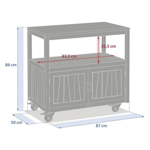 Modul cu 2 uși pentru bucătărie exterioară Hesperide Magma din salcâm și aluminiu, 87 x 50 x 86 cm