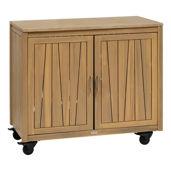 Modul cu 2 uși pentru bucătărie exterioară Hesperide Magma din salcâm și aluminiu, 100 x 50 x 86 cm