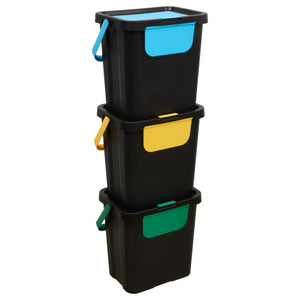 Set de 3 coșuri de gunoi 5five, Plastic, 24 l