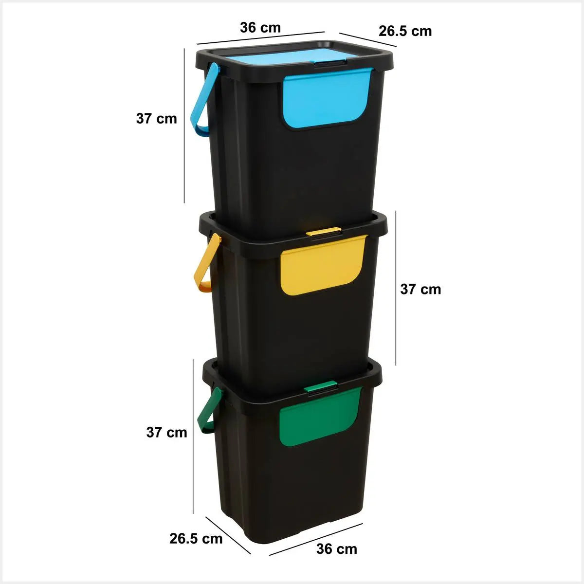 Set de 3 coșuri de gunoi 5five, Plastic, 24 l