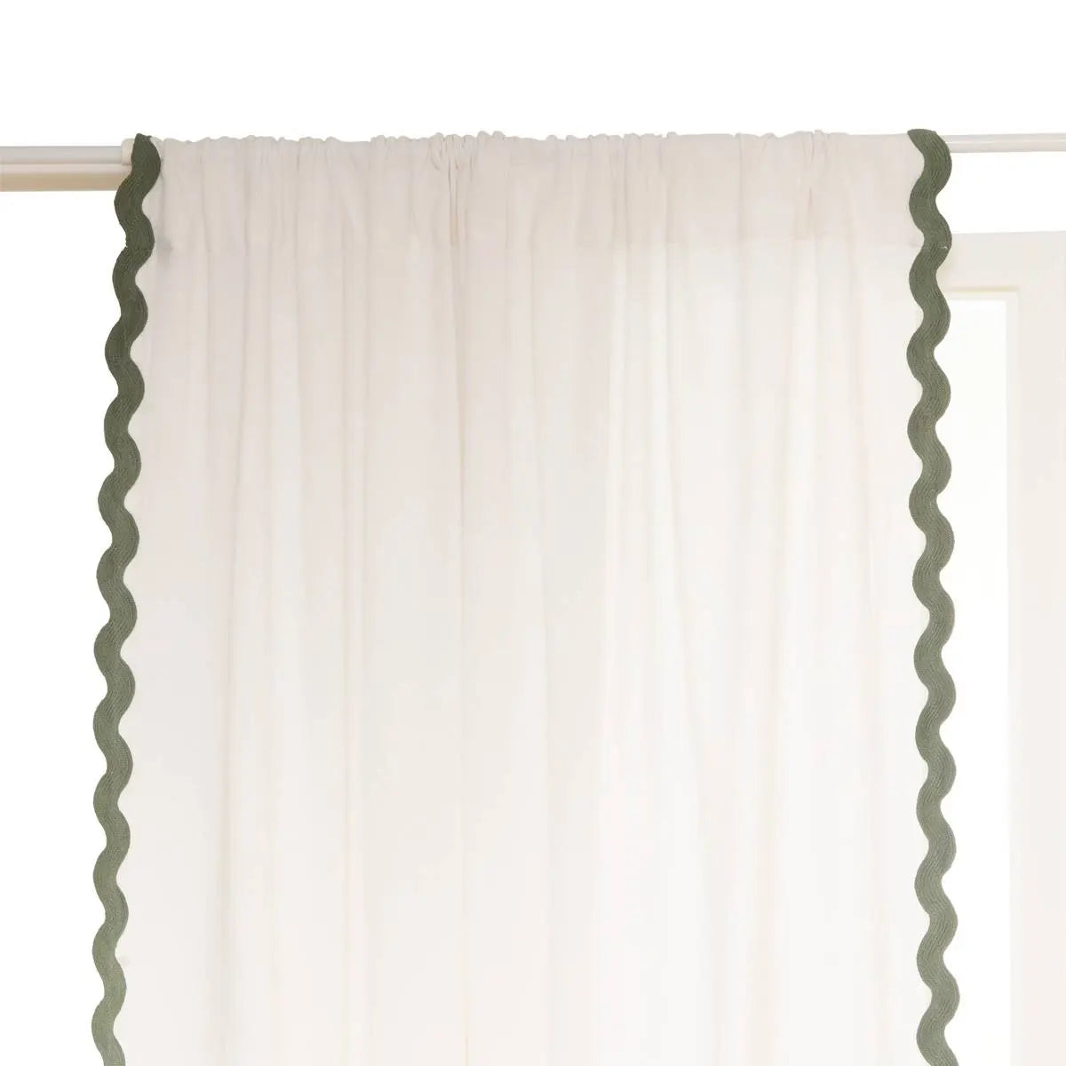 Perdea Atmosphera Chéri, 140x260 cm, Cu bumbac, Alb, Cu margine ondulată